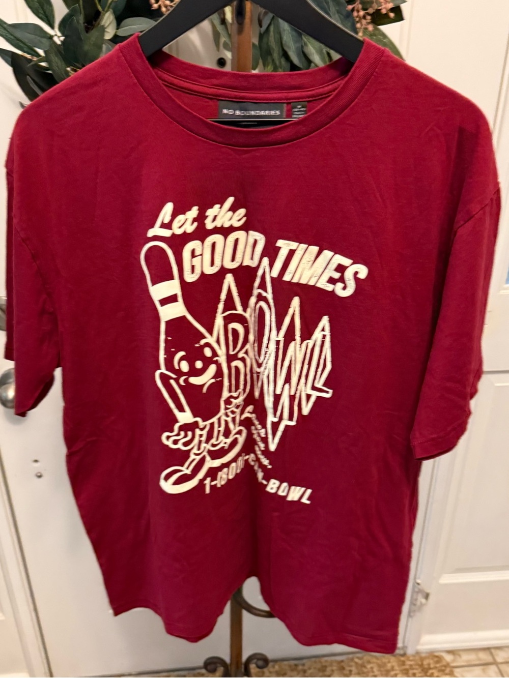 NWOT Novelty Print Let The Good Times Bowl Graphic Tee T shirt SS M